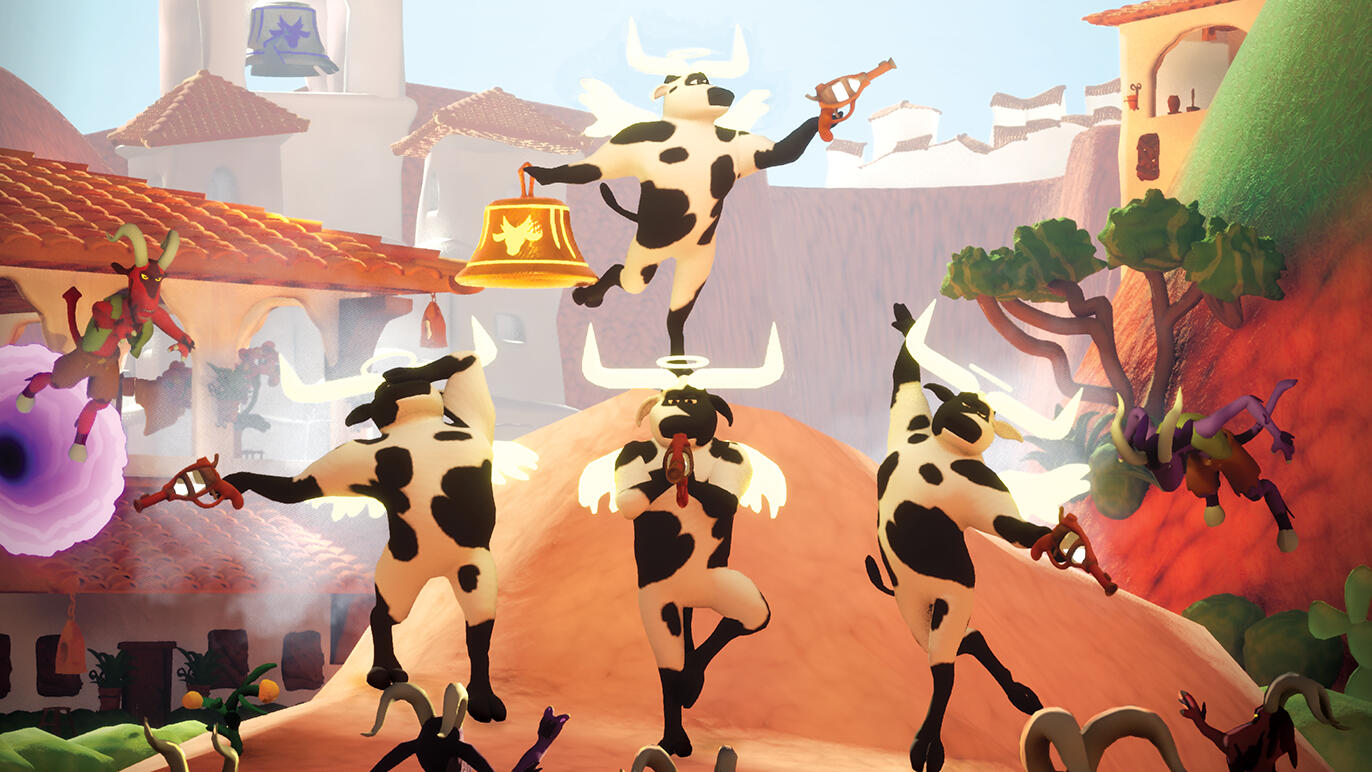 HolyCow · 4-player co-op shooter · Unreal Engine 5 · Enemy AI, replication, UI